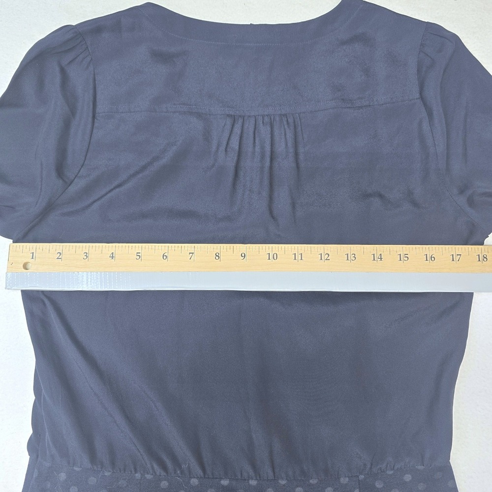 Banana Republic Navy Blue Wrap Retro Polka Dot Skirt Dress Size 6‎ Bodycon Pinup - Picture 9 of 11